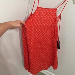 Red summer mini Flowey dress